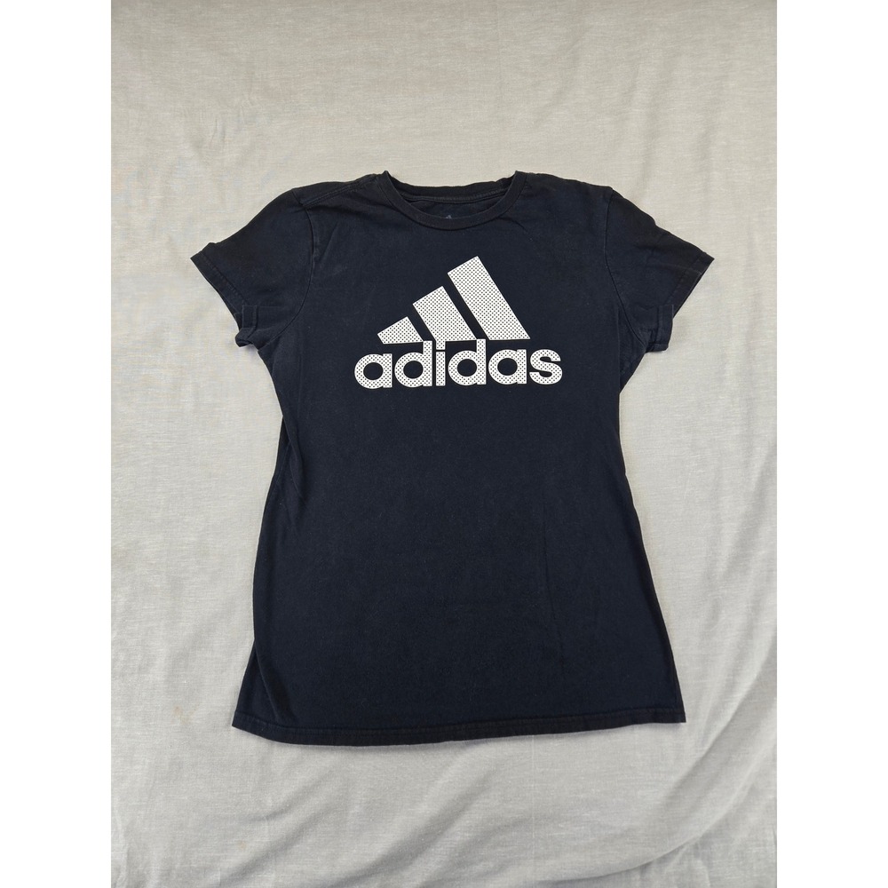 Adidas The‎ Go-To Tee Womens Medium Black Short Sleeve Graphic Logo T-Shirt
